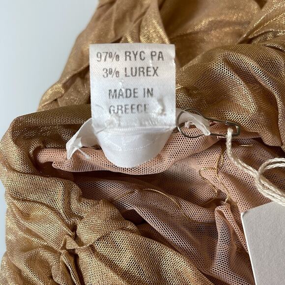 Di Petsa Wetlook High Neck Metallic Gold Top Size XL - Picture 9 of 9